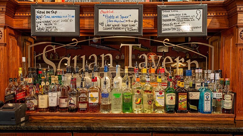 Bar with liquor bottles